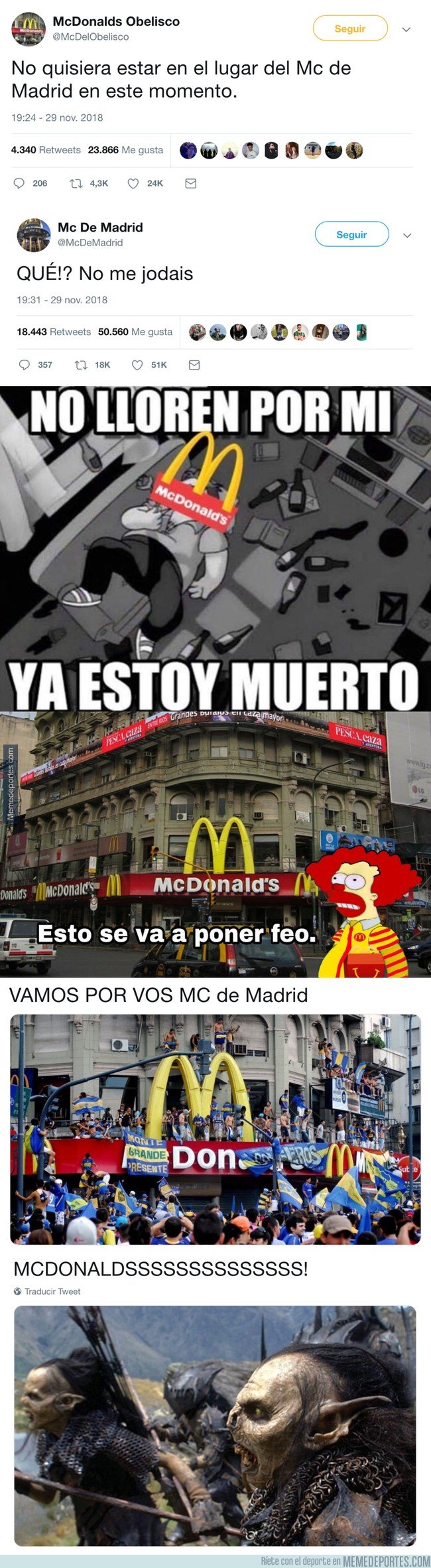1057751 - El McDonalds del Obelisco avisa mediante Twitter al de Madrid de la que se va a liar