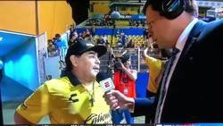 Enlace a Diego Armando Maradona. Esta vez mas lúcido le lanza tremenda respuesta a un periodista