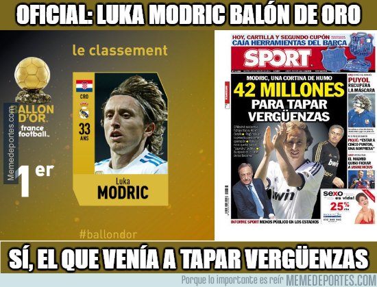 1058037 - Oficial: Luka Modric balón de oro y calla la boca a Sport unos años más tarde