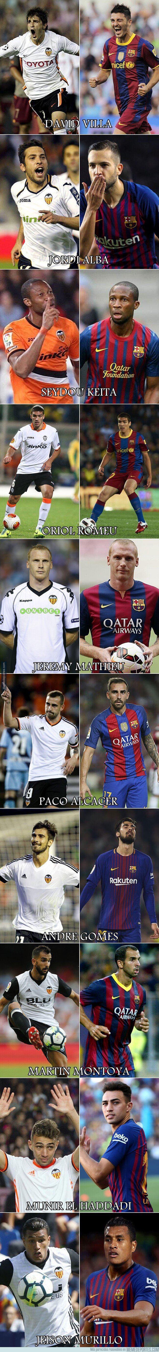 1059596 - Los últimos 10 jugadores en jugar con el Barça y el Valencia. Mucha fraternidad