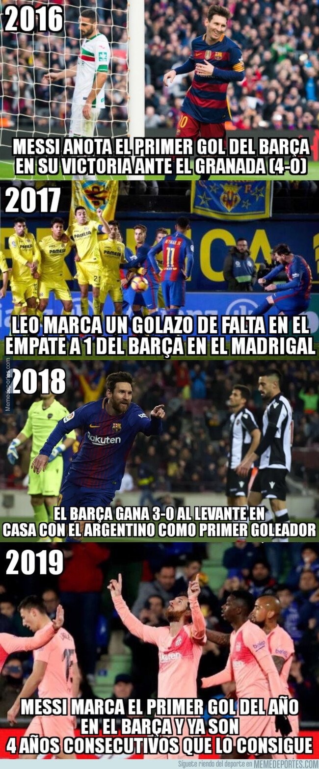 1060829 - Messi lleva 4 años consecutivos marcando el primer gol culé del año