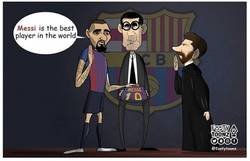 Enlace a El juramento que todo jugador debe hacer antes de fichar por el Barça, por @footytoonz