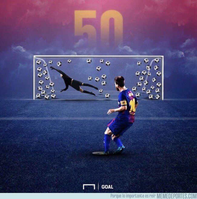 1063328 - Con el del Valencia, Messi suma 50 penaltis convertidos en Liga, por @goalglobal