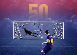 Enlace a Con el del Valencia, Messi suma 50 penaltis convertidos en Liga, por @goalglobal