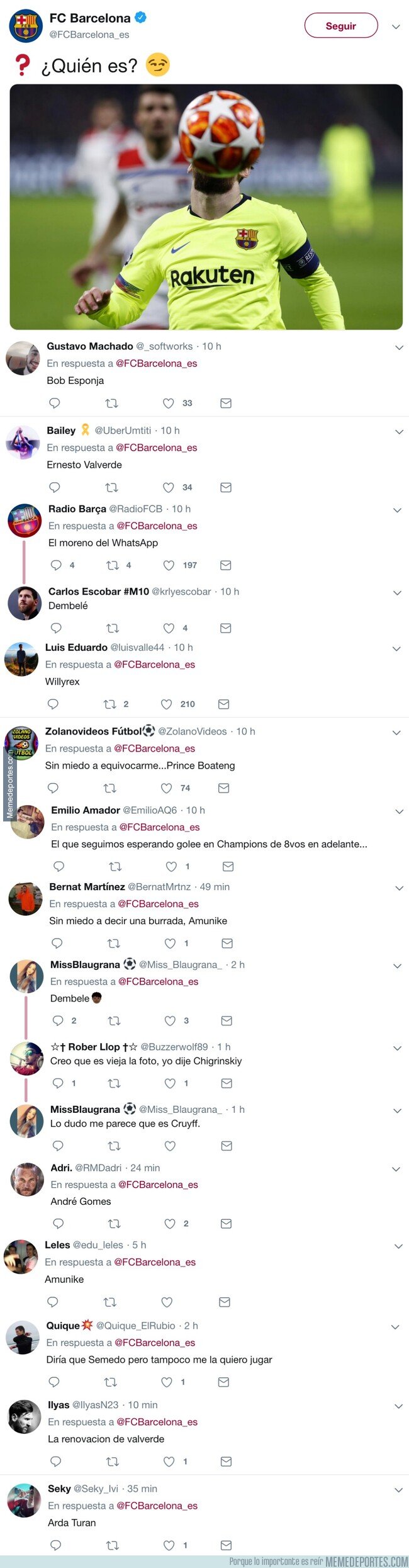 1065229 - La absurda pregunta del Barça en Twitter se llena de respuestas trolls