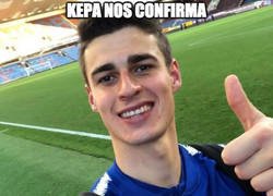 Enlace a Kepa confirma que se ha puesto como portero para el partido de hoy