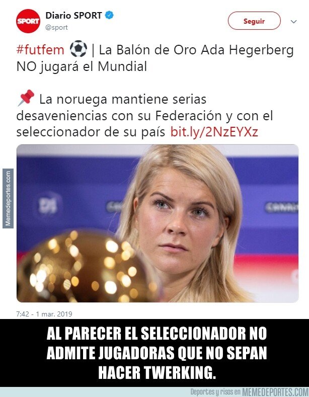 1066267 - La última balón de oro no jugará el mundial femenino