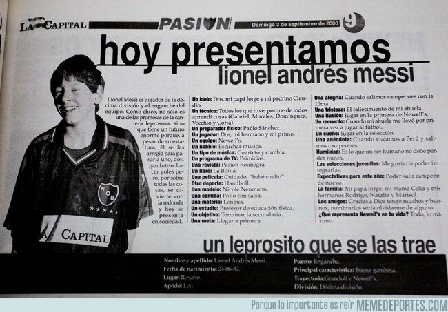 1066313 - Descubierta una vieja entrevista a Messi cuando era niño. Ojo: Del año 2000