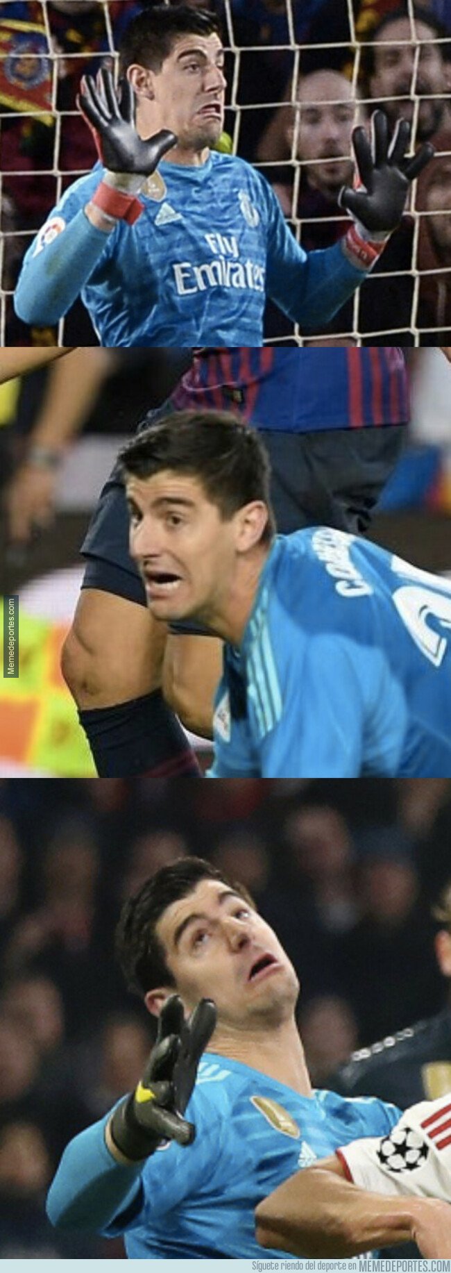 1066356 - Las caras de Courtois cuando van a meterle gol son épicas. Por @IniestismoFCB_