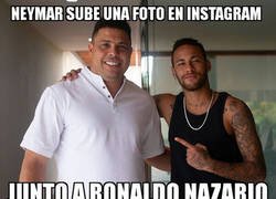 Enlace a Neymar posó junto al presidente del Valladolid