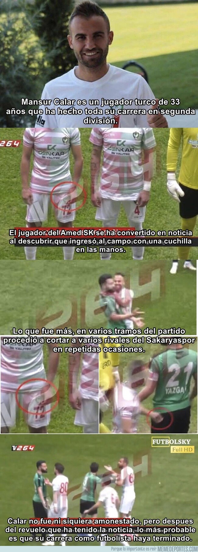 1066641 - El jugador turco que se metió al campo con una cuchilla