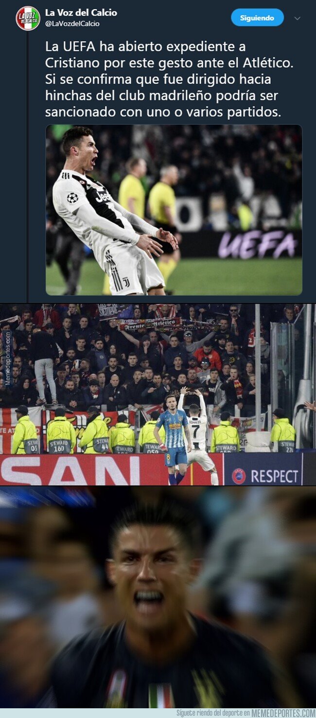 1068296 - OJO que la UEFA expedienta a Cristiano por pasarse de gracioso y se podría perder los cuartos de final