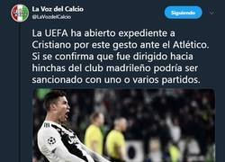Enlace a OJO que la UEFA expedienta a Cristiano por pasarse de gracioso y se podría perder los cuartos de final