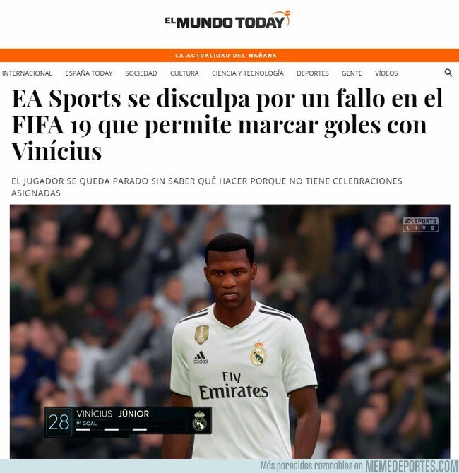 1068981 - Vinicius en el FIFA, vía el Mundo Today