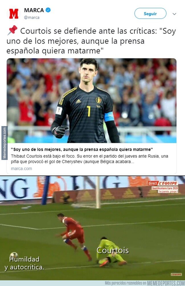 1069087 - Courtois se defiende mejor con el micrófono