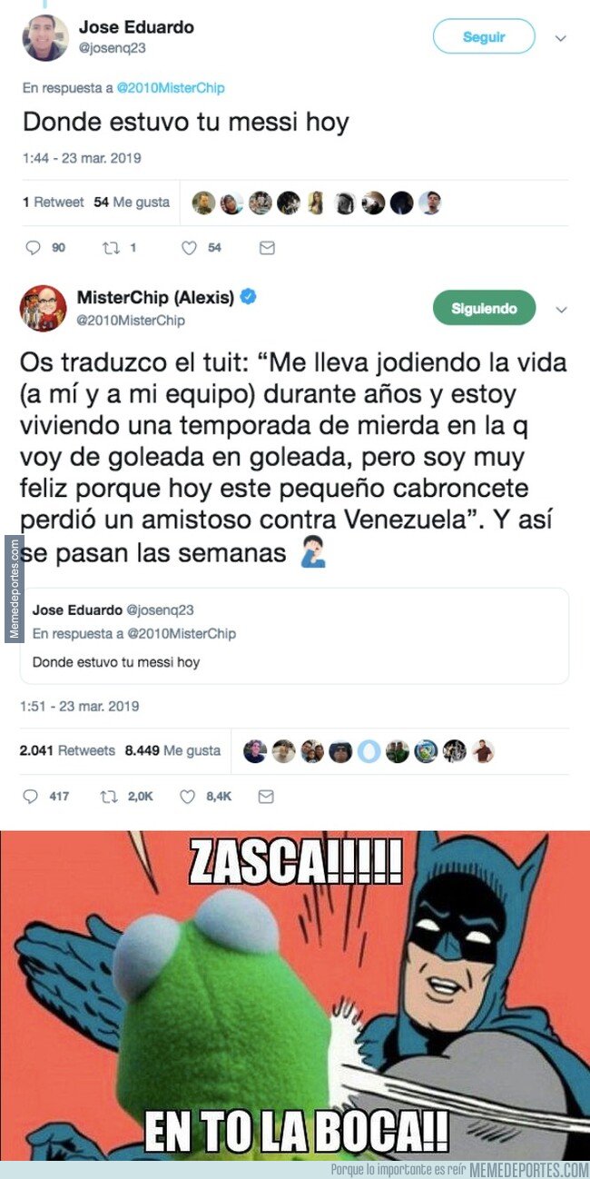1069173 - MrChip le da el zasca del año a este tío que se reía de Messi y su partido de ayer