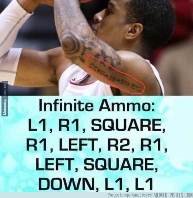1069259 - Devonte Green, jugador del Indiana Hoosiers tiene tatuado un cheat del San Andreas