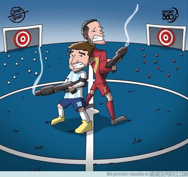 1069300 - Messi y Cristiano fallan con sus selecciones, por @koortoon