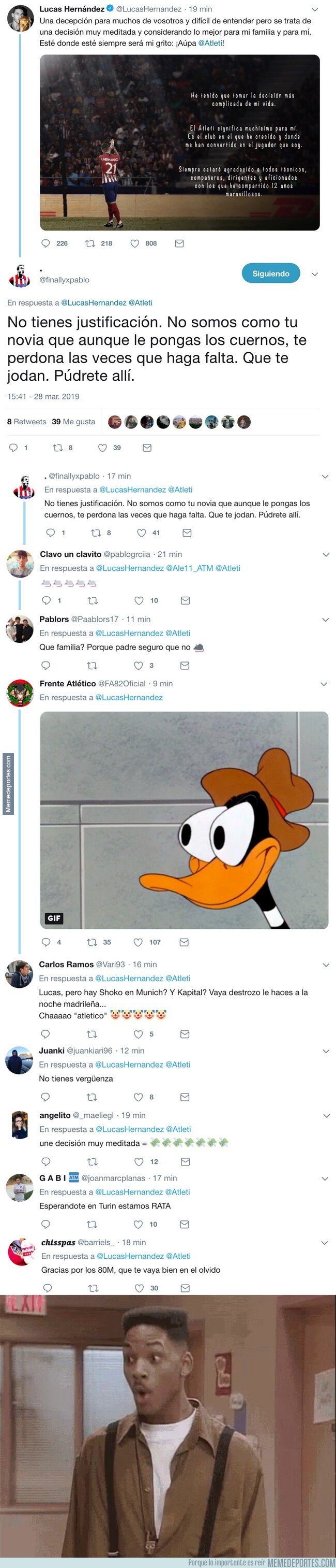 1069659 - Lucas se despide de los colchoneros y recibe una brutal muestra de odio y hate