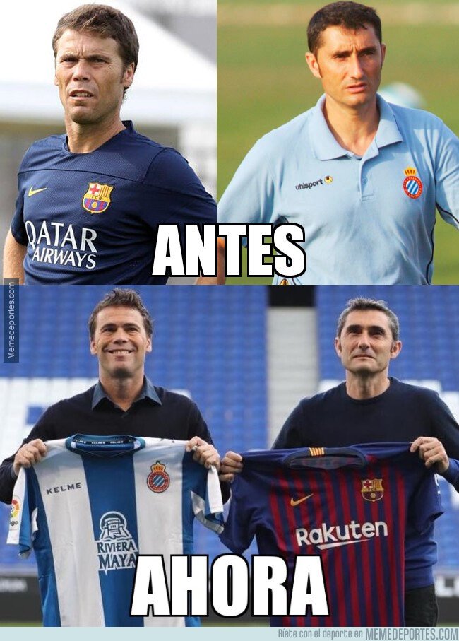 1069703 - Los entrenadores del derbi cruzaron sus caminos