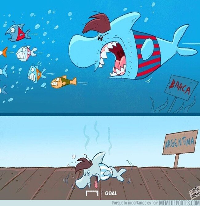 1069930 - Messi es un depredador en el mar del Barça, por @goalglobal
