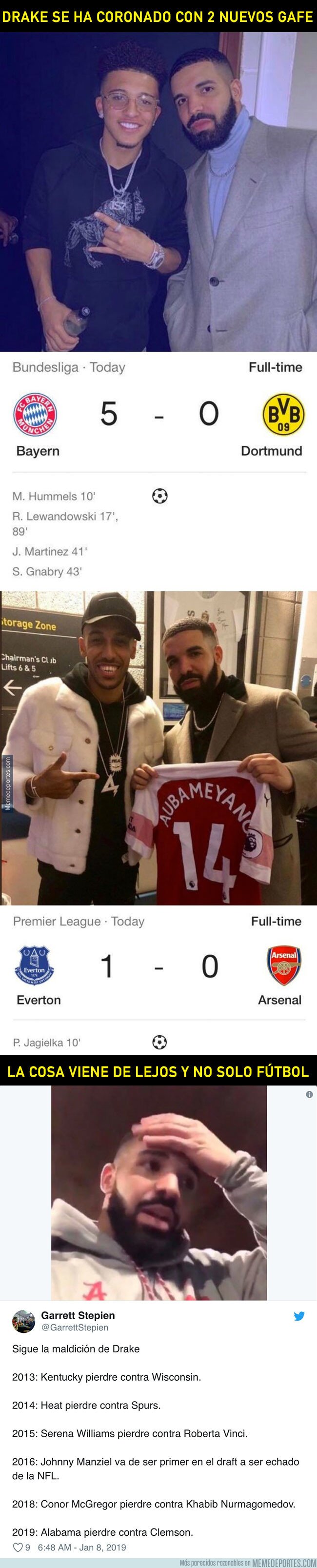 1070716 - Internet empieza a tener miedo con el efecto Drake, todo lo que toca, lo gafa