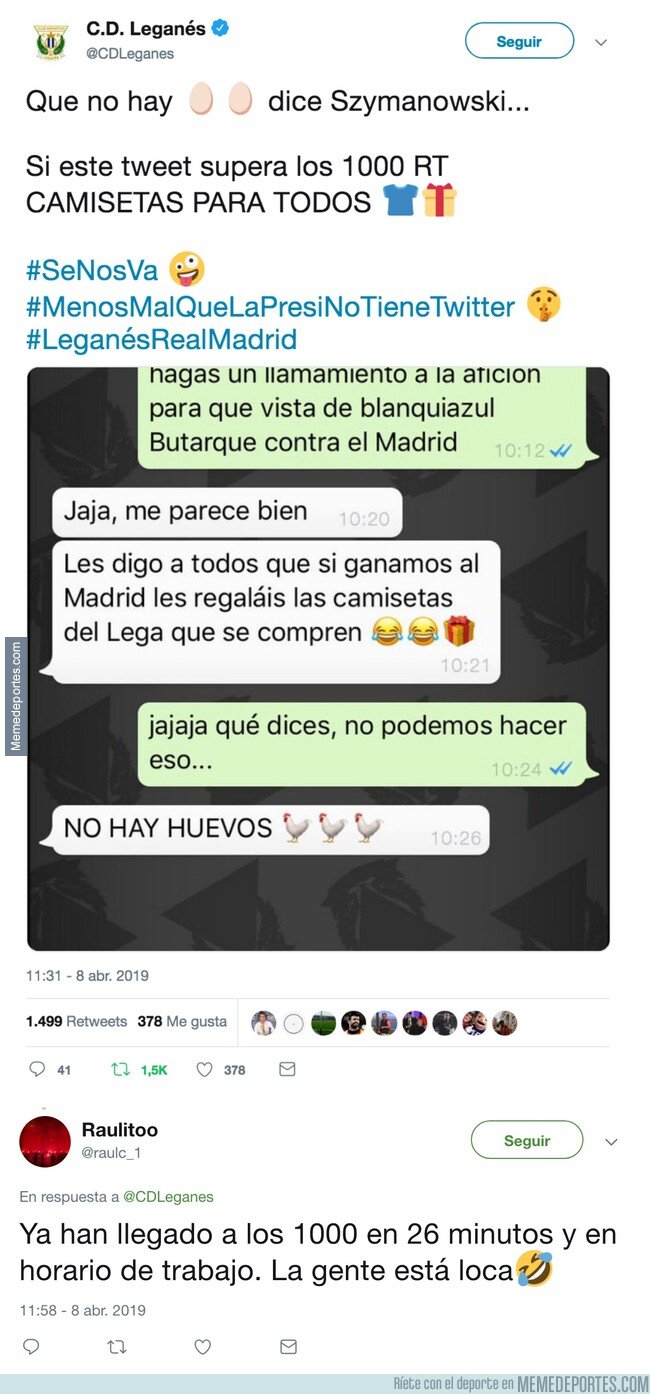 1070726 - El CM del Leganés la acaba de liar en Twitter... a ver cómo se lo explica a sus jefes