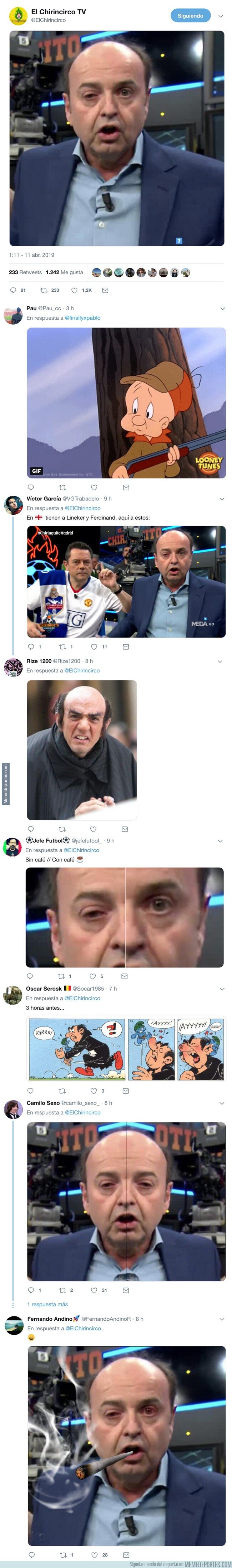 1071040 - Juanma Rodríguez aparece en el Chiringuito con el ojo medio cerrado, y twitter le busca parecidos razonables