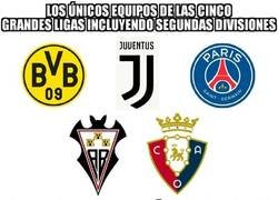 Enlace a Los equipos de las cinco grandes ligas incluyendo segundas divisiones que no han perdido aún como locales en liga