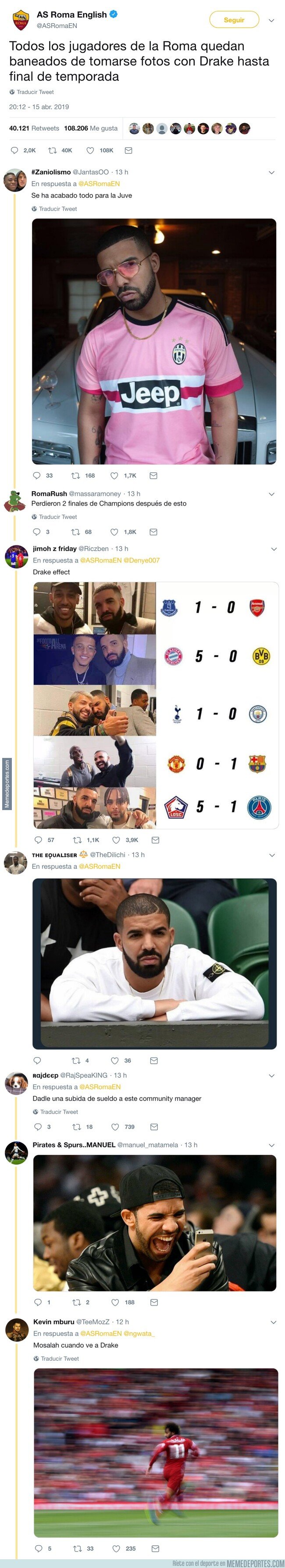 1071566 - Después de lo que ha hecho Drake con Notre Dame, la Roma le suplica que no se ponga su camiseta