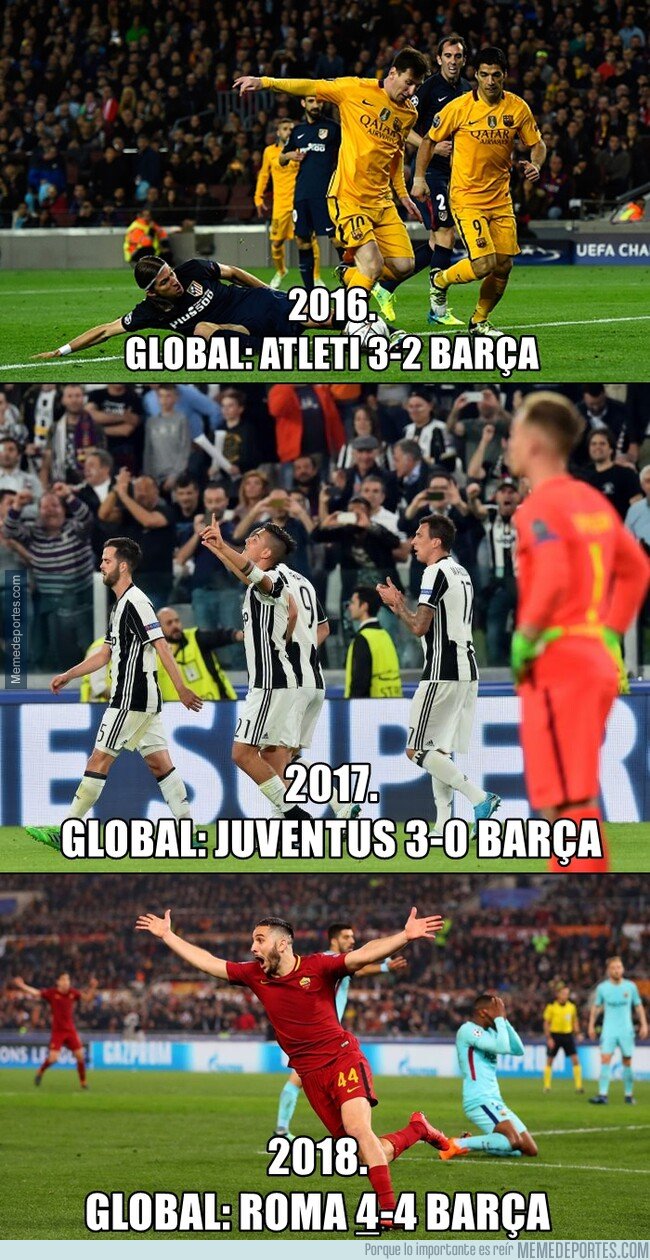 1071599 - Las últimas 3 derrotas del Barça en los cuartos de Champions