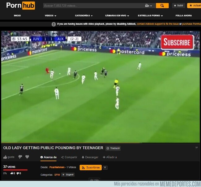 1071869 - No es coña. Alguien de verdad subió el resumen del Juventus-Ajax a Prnhub