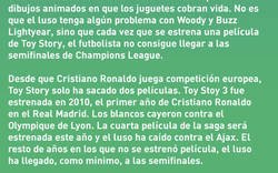 Enlace a La maldición de Toy Story y Cristiano Ronaldo en Champions League