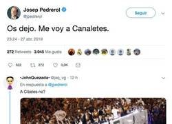 Enlace a Pedrerol dice que se va a Canaletas y todo el mundo se ríe de él