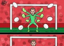 Enlace a El antes y el después de De Gea, por @koortoon