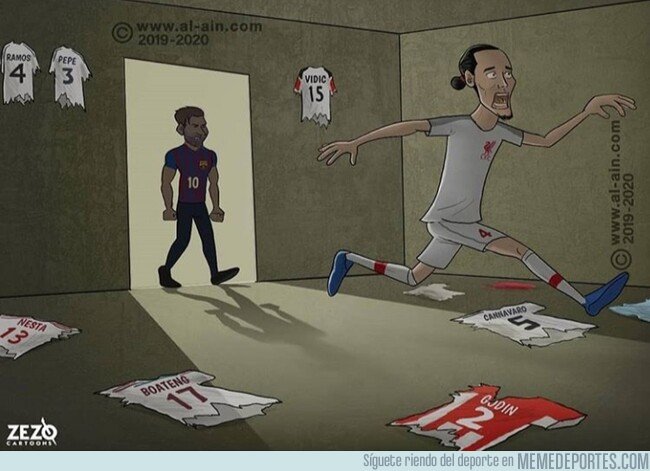 1073401 - Messi acaba con el mejor central del mundo, por @zezocartoons