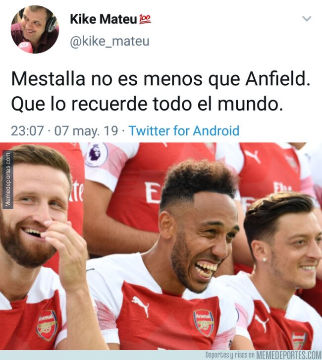 1074523 - A los 'gunners' les encanta el sentido del humor de Kike Mateu