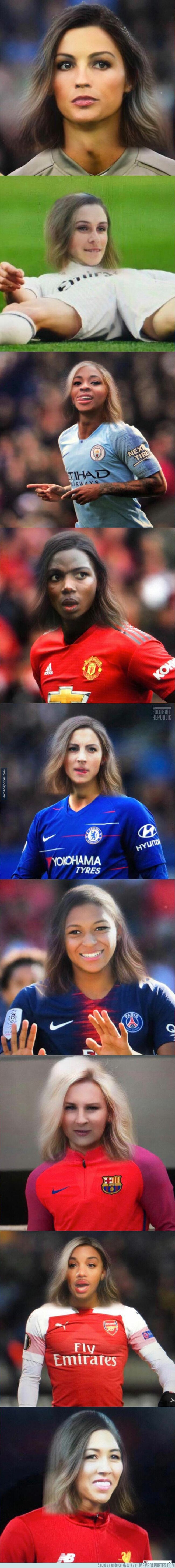 1074991 - Crean la versión femenina de los futbolistas más famosos con el filtro de snapchat que lo está petando