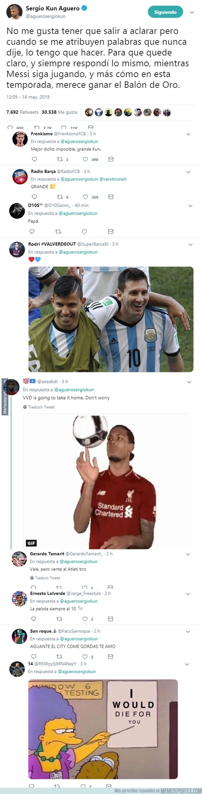 1075047 - A Agüero le ha tocado salir a desmentir uno de los titulares más fructíferos para la prensa