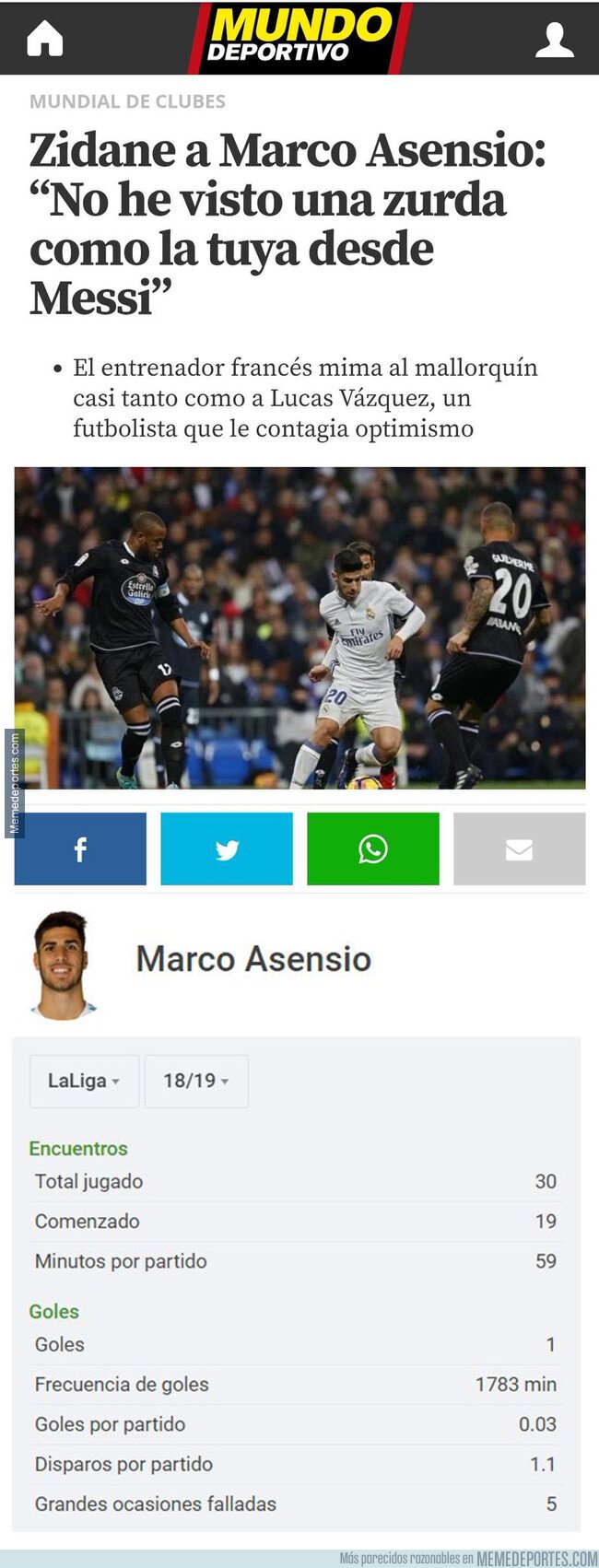 1075632 - El dato demoledor de Asensio que deja en muy mal lugar su temporada con el Real Madrid