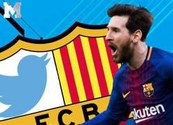 Enlace a El tuit del Barça donde retratan a todo el equipo a costa de alabar a Messi