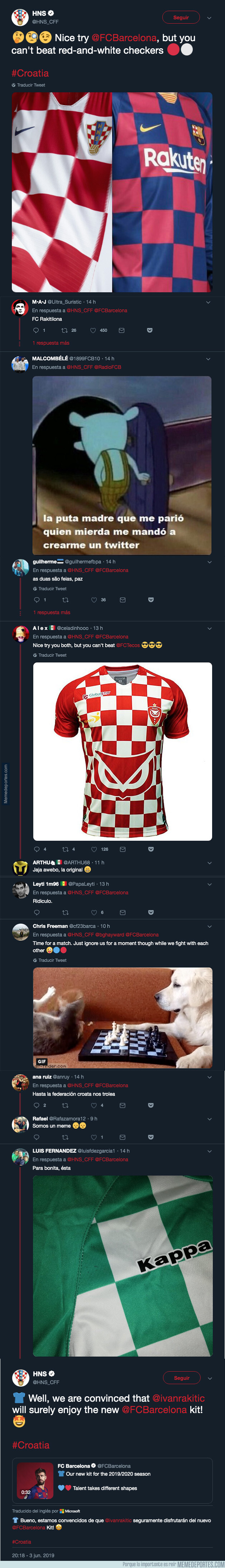 1077087 - La selección de Croacia vacila épicamente al Barça por la nueva camiseta que es igual a la suya