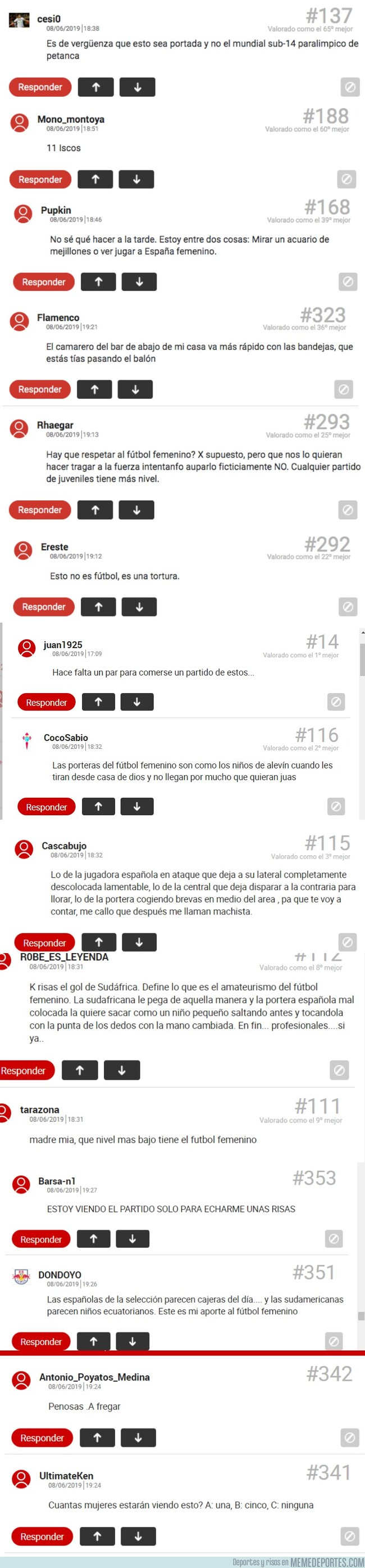 1077561 - Los comentarios en el MARCA sobre la selección femenina en el mundial dicen mucho de sus usuarios