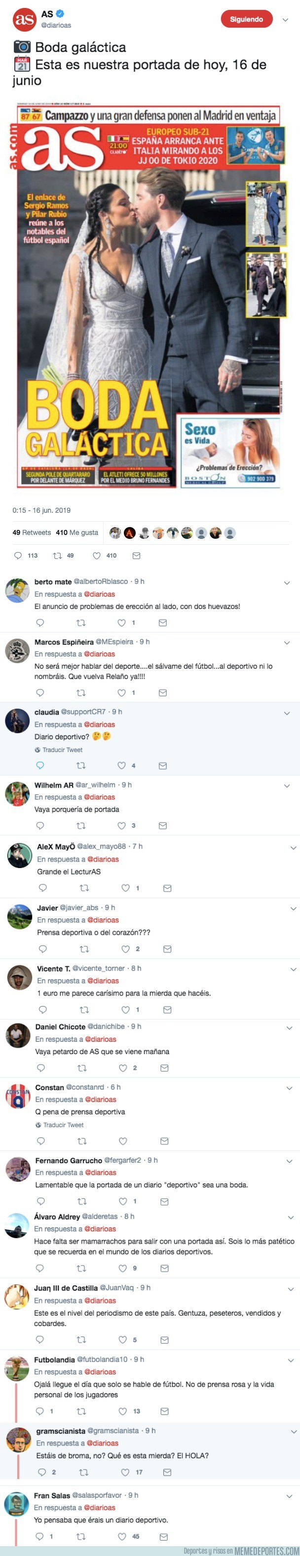 1078298 - El AS publica una portada digna de salir en el Lecturas y los aficionados rajan a muerte