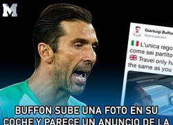 Enlace a Buffon sube una foto en su coche y parece un anuncio de la DGT de lo que no hay que hacer. TODO MAL