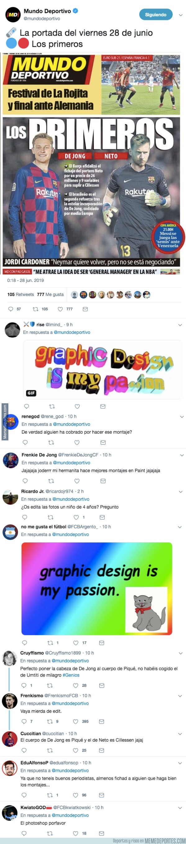 1079453 - Un niño de 4 años ha hecho los montajes de la portada de Mundo Deportivo, y todo el mundo se está partiendo