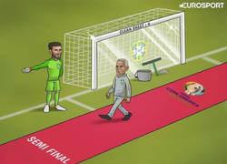 Enlace a Así pasaron Brasil y Argentina a las semifinales, por @zezocartoons