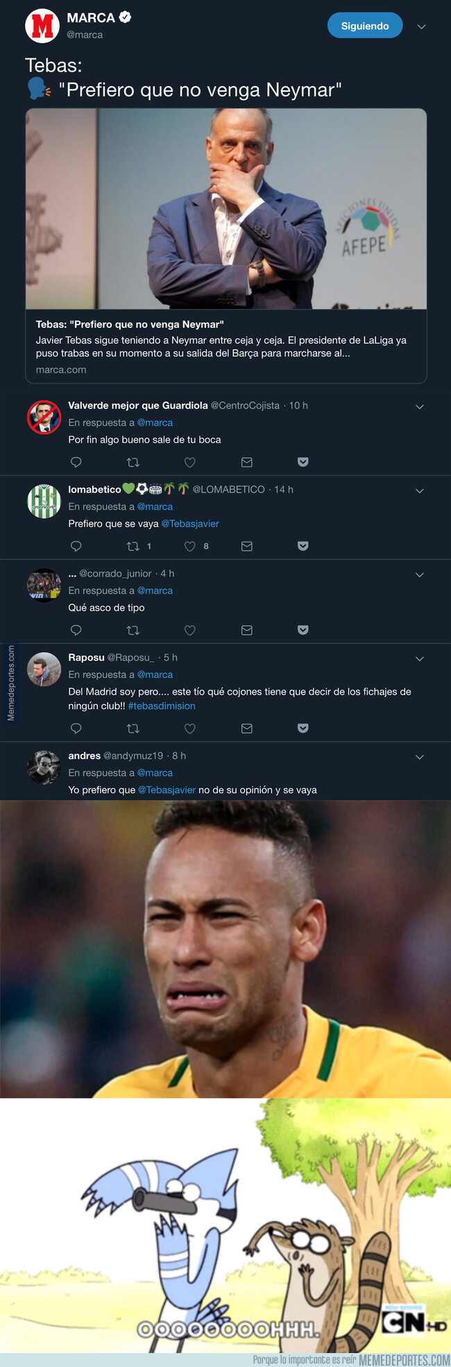 1079757 - Las polémicas palabras de Javier Tebas sobre Neymar que no gustará nada a los culés