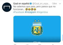 Enlace a La trolleada de Goal a la selección de Argentina aprovechando la caída de las redes