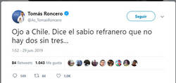 Enlace a Roncero gafó a Chile